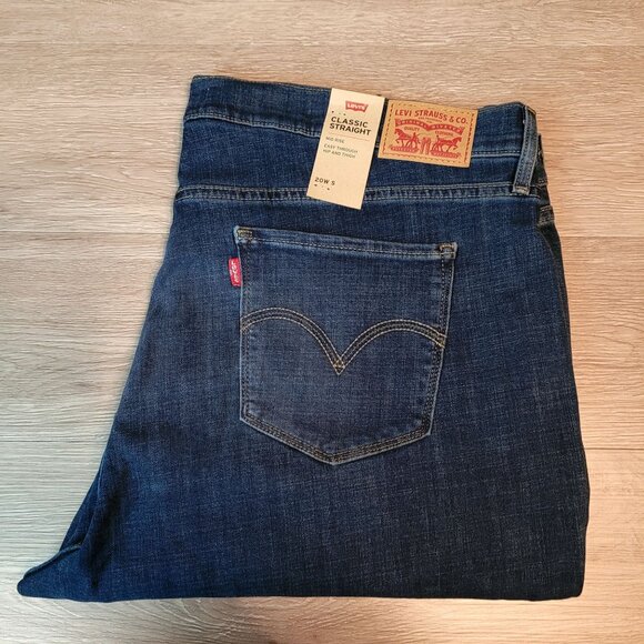 Levi's Jeans Womens 20 WS Sculpt Classic Straight Leg Mid Rise NWT Western Blue - Picture 3 of 11